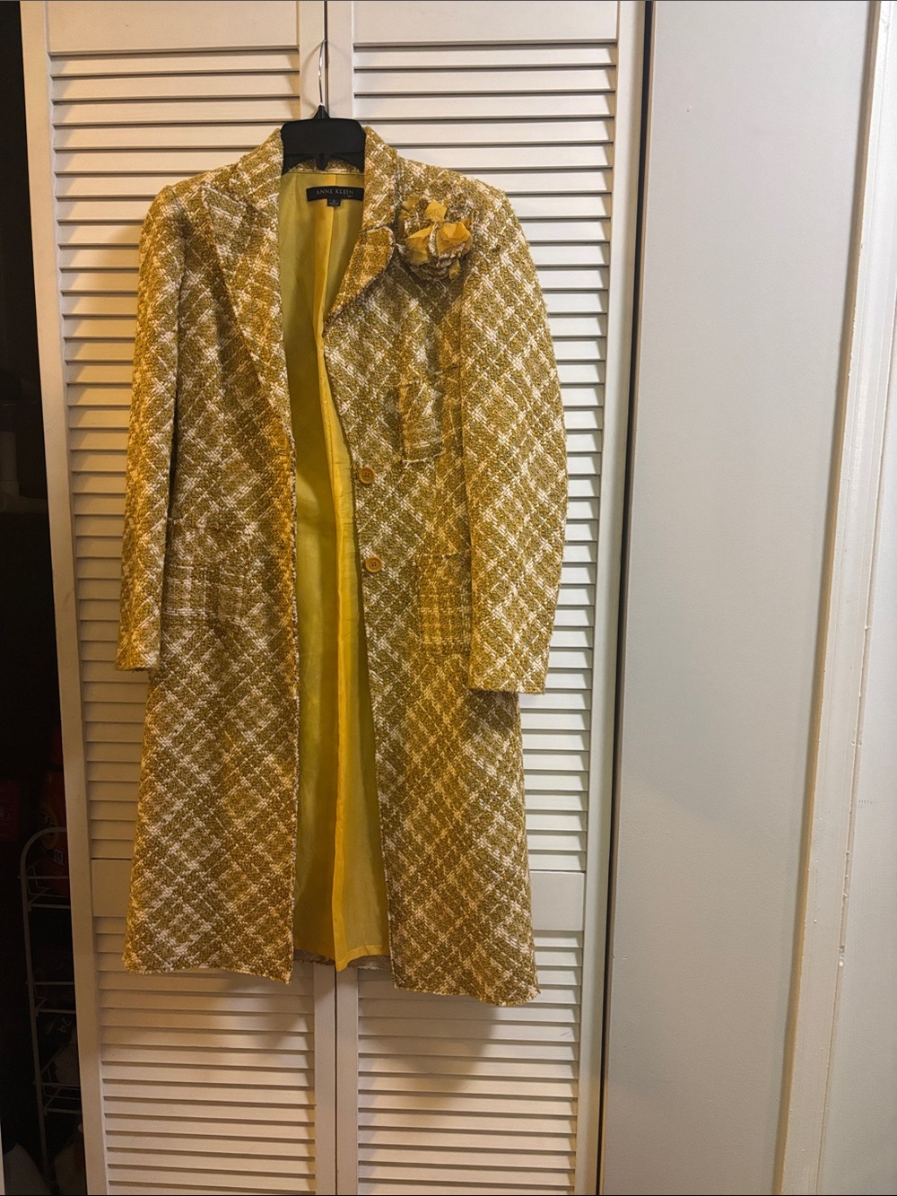 Anne Klein yellow tweed jacket